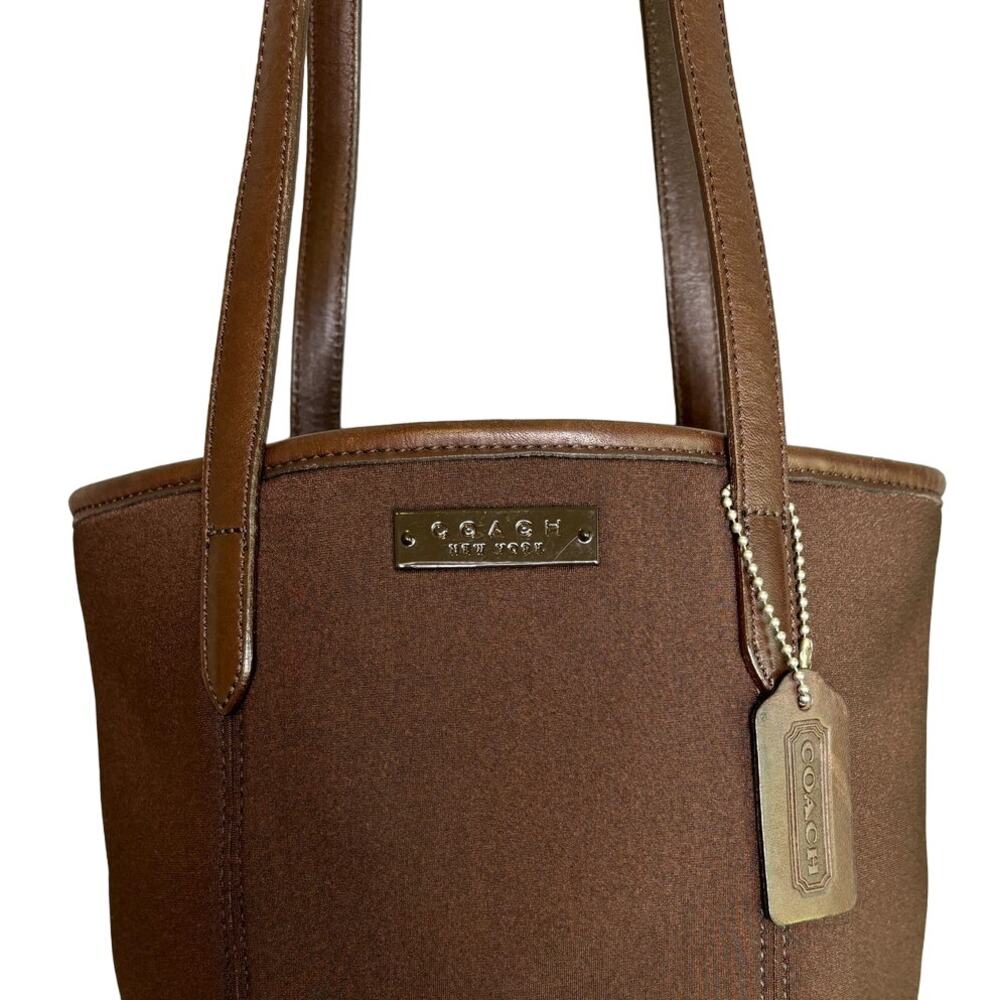 Coach Brown Neoprene Leather Shoulder Strap Classic Chic
